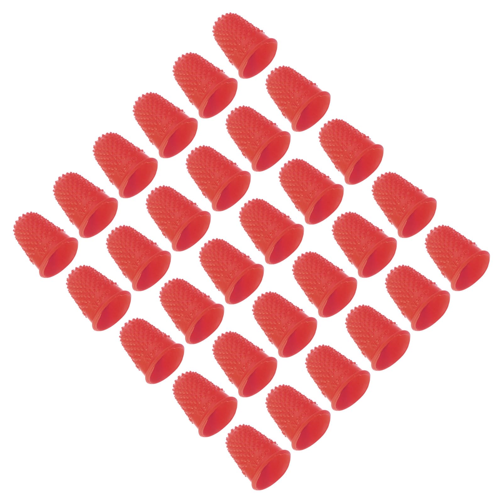PATIKIL Rubber Finger Tips, 30 Pack Silicone Thumb Fingertip Protector Finger Cots Covers Guard Pads Thimble Grips for Office Counting Sewing, Red XS Size
