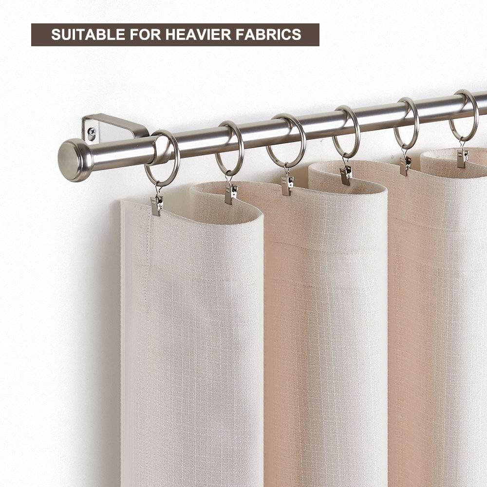 1 Inch Brushed Nickel Window Curtain Rod 72 to 144 Inches, Single Modern Drapery Rod for Heavy Fabrics, Clean Designed Finials and Mounting Brackets Included(Brushed Nickel,72-144"): Home Improvement