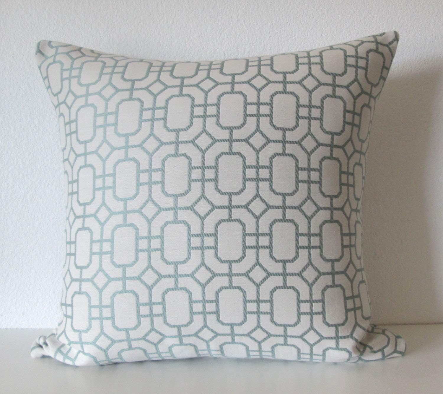 Toll2452 Ethan Allen Elan Spa Geometric Lattice 18x18 Pillow Cover
