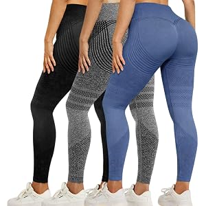 GZSO 3 Pack 3D Anti Cellulite Compression Leggings for Women, High Waisted Hip Lifting Quick Dry Yoga Pants