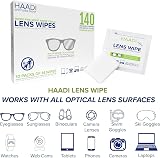 HAADI Glasses Cleaner Wipes 140 Pack Individually Wrapped 6x5 in view 2