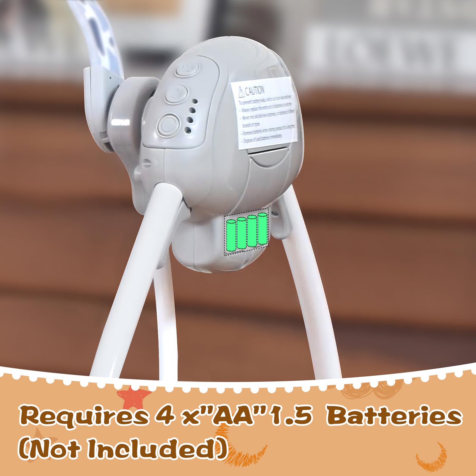 Baby Swing,Baby Swings for Infants,Easy-Fold Infant Swing with Adaptable Speed,Music,Timing,Portable Baby Swing Indoor/Outdoor,Baby Swing for Babies 0-6 Months 6-20 lbs White