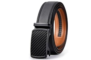 VATAN Men's Belt Leather Ratchet Belt for Men Dress Casual Every Day with Adjustable Buckle, Trim to Fit