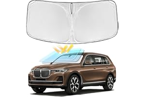 ZOIBV for BMW X7 2018-2025 Windshield Sun Shade - 4 Layers Car Sunshades for Front Windows Shade Cover Custom Fit BMW X7 Sunshade 240T Retractable Shade Blocks UV Rays Car Accessories
