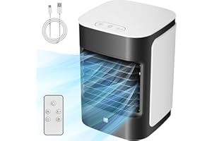 Portable Air Conditioner, FANCOLE 3-IN-1 Personal Air Cooler with Remote, 3 Speeds, 7-Color Night Light, USB Powered Small Cooling Fan, Quiet & Powerful Mini Evaporative Air Cooler for Room Desk Car