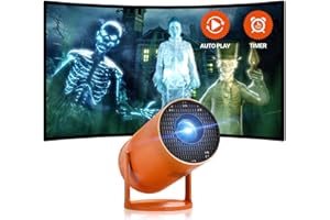 AAXA TECHNOLOGIES AAXA HP Halloween Projector (2025 Upgraded) for Haunted Windows, Auto-Start, Holographic Projections, Short Throw, HD 1080P, Portable Projector with 8 Pre-Loaded Hologram Movies, Built-in Speaker