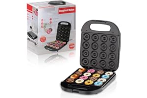 N.THR Mini Donut Maker, cake machine for Breakfast for Breakfast,Non-Stick Donut Maker Machine for Makes 16 Doughnuts,pancakes maker Machine, Snacks, Home Bakery Dessert Shop Mall Dessert Shop (US 110V)
