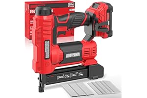 ALLOYPOWER 18 Gauge Nail Gun Battery Powered, 2 in 1 Cordless Brad Nailer/Electric Stapler with 2.0Ah Battery and Charger,100