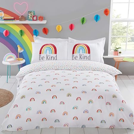 rainbow cot bed bedding