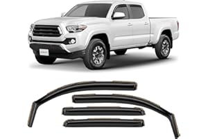 CLIM ART in-Channel Incredibly Durable Rain Guards for Toyota Tacoma 2016-2023 Double Cab, Truck Accessories, Vent Window Visors, Vent Deflector, Original Window Deflectors, 4 pcs - 616173