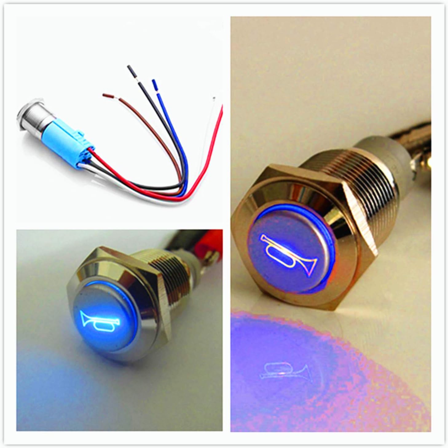 YIYIDA Car Horn Switch - Auto Horn Button, 12V Waterproof, Momentary Push Button, Metal Toggle Switch, Silver - Image 4
