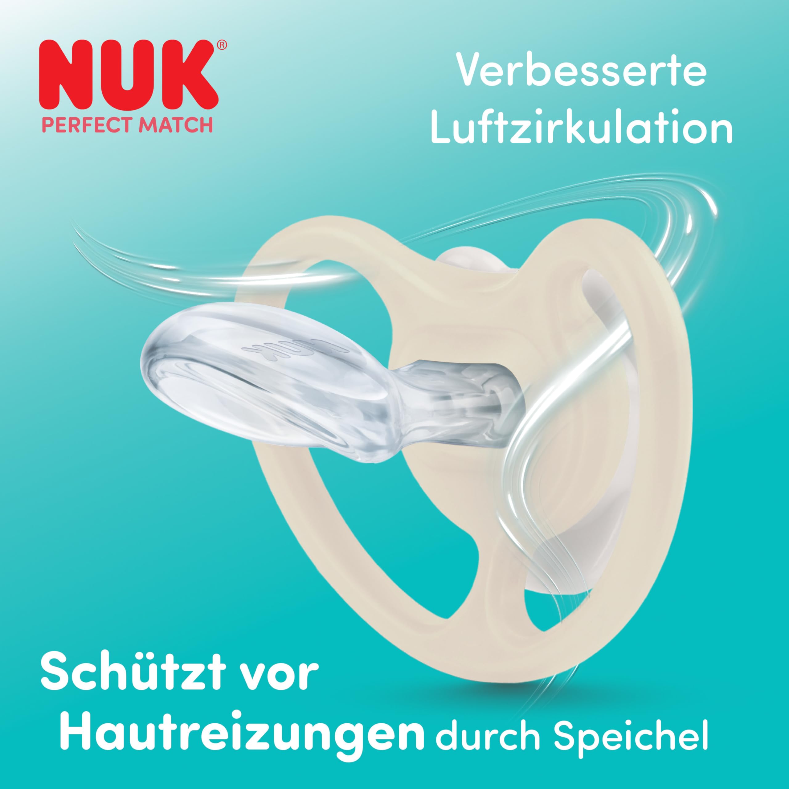 NUK Perfect Match Air Day & Night Baby-Schnuller | 18-36 Monate | Leuchtende Beruhigungssauger, die Luftzirkulation fördern & Speichelrash verhindern | 95% Baby-Akzeptanz** | Sortiert | 4 Stück 3