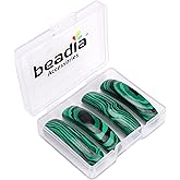 BEADIA Natural Curved Malachite Stone Beads 36x10mm 4pcs for DIY Bracelet Jewelry Making