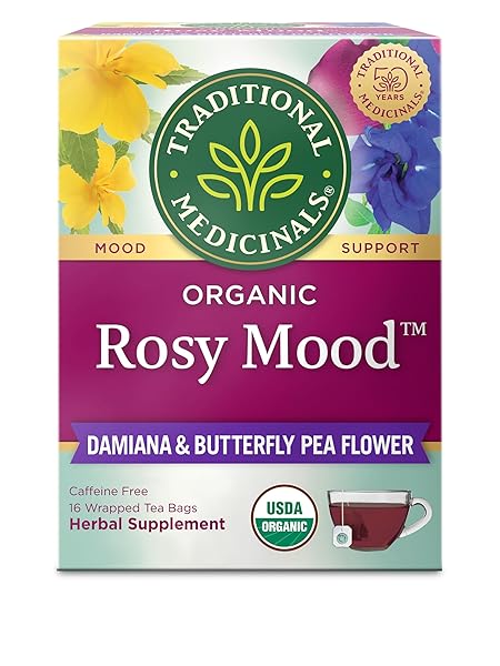 TRADITIONAL MEDICINALS ORGANIC, ROSY MOOD, DAMIANA & BUTTERFLY...