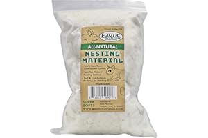 Exotic Nutrition All-Natural Nesting Material (4 oz.) - 100% Cotton Eco-Friendly Animal Bedding - for Sugar Gliders, Squirrels, Hamsters, Rabbits, Wild Birds & Wildlife