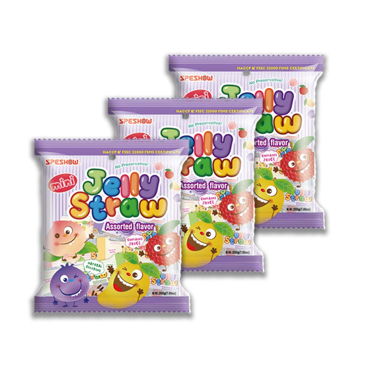 Amazon Com Mini Jelly Straw Assorted Flavors 200g Pack Of 3