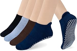 RATIVE Anti Slip Non Skid Barre Yoga Pilates Hospital Socks with grips for Adults Men Women