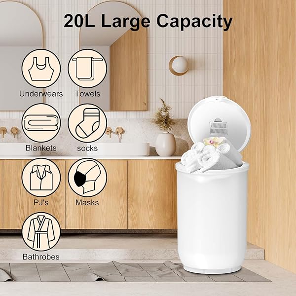 TRYDOW ULTRA LARGE CAPACITY TOWEL WARMER BUCKET, RAPID HEATING WITH TIMER, ONE-BUTTON DIGITAL DISPLAY CONTROL, SAFETY LOCK, GIFTS FOR HIM & HER, AUTO SHUT-OFF, FITS 2 LARGE, BLANKETS, BATHROBES, PJ’S