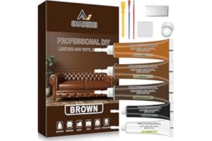 SHABEIBEI Leather Repair Kit for Furniture, Leather Couch Repair Kit for Sofa, Jacket, Car Seats and Purse with Super Easy Instructions Repair Tears & Burn Holes (Brown.)