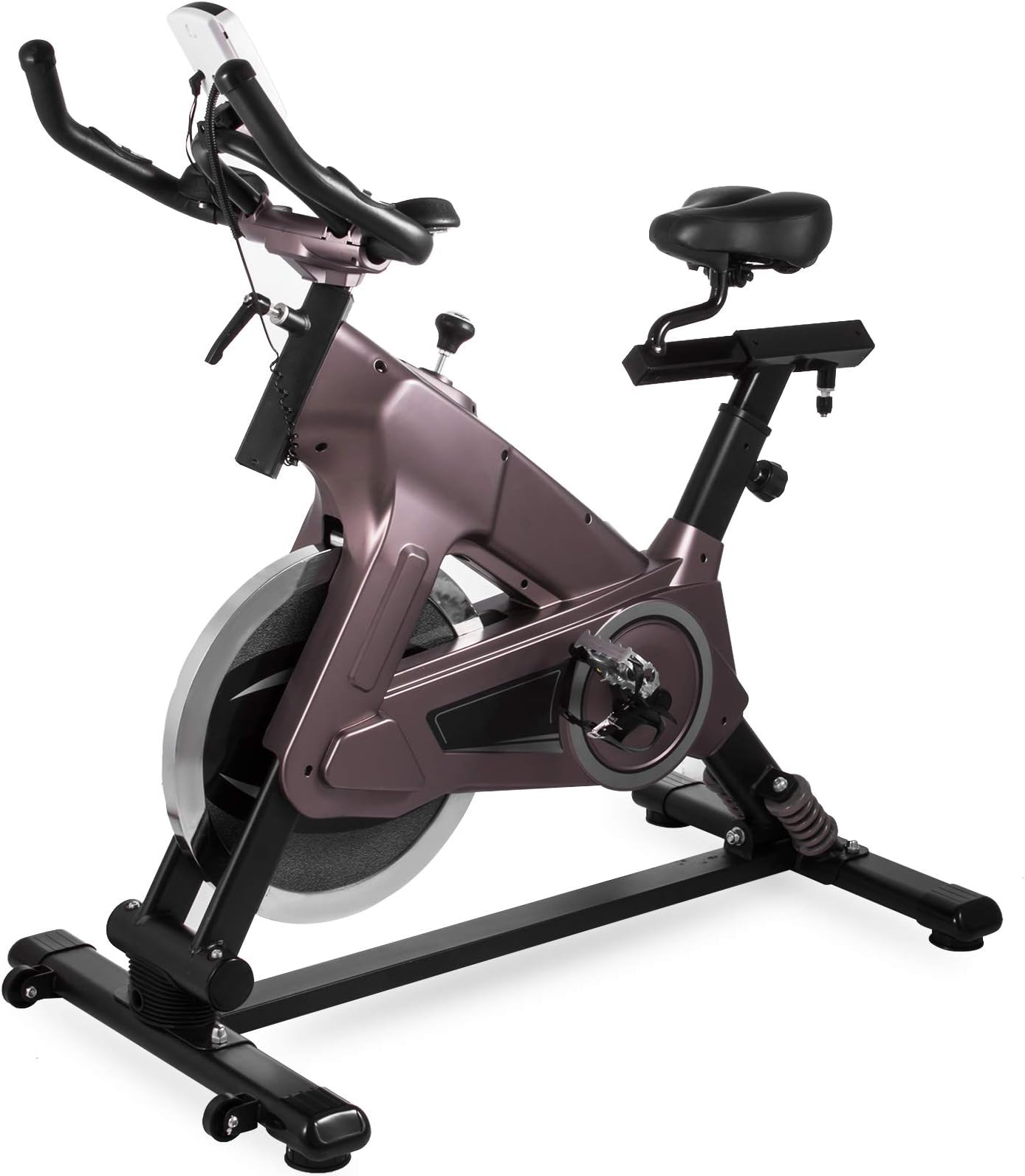 Happibuy Indoor Cycling Bike Office Exercise Bike Height Adjustable Cycle Exercise Bike Adjust Resistance Easy Moving with App and Table