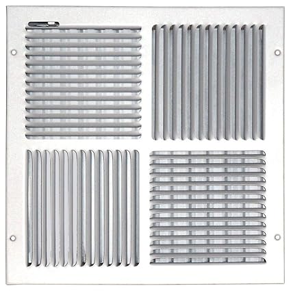 Speedi Grille Sg 1414 Cw4 14 Inch By 14 Inch White Ceiling Sidewall Vent Register With 4 Way Deflection