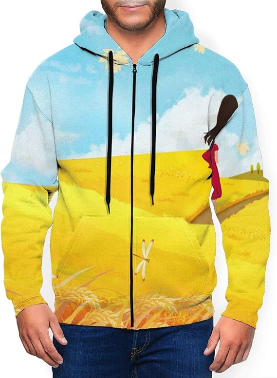 Amazon Co Jp 金色の秋 女の子 イラスト 3 S 3xl普段着に向くパーカー ジップアップ フード付き 切り替え お洒落 カジュアル カラー メンズスウェットシャツ フード付きトップスサイズは日本の標準サイズに合わせて設計春 秋 冬 服 ファッション小物
