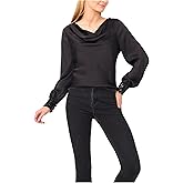 CeCe womens Long Sleeve Satin Cowl Neck Top