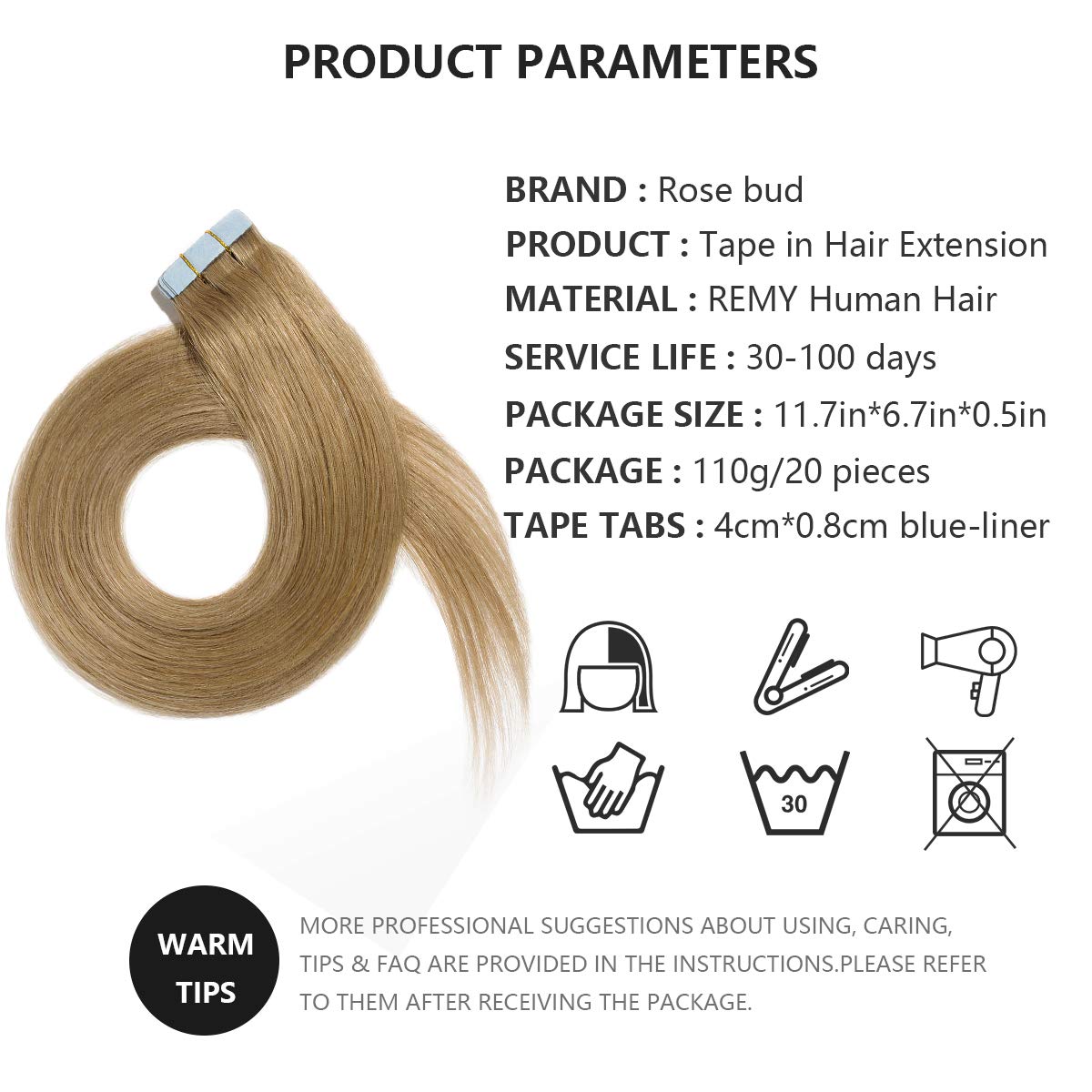 Amazon Com Rosebud Tape In Hair Extensions Remy Human Hair