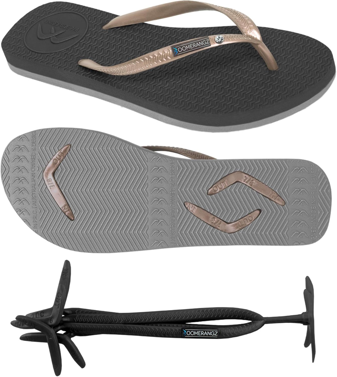 women's gray flip flops