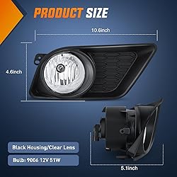 Nilight Fog Lights Assembly Compatible with 2001