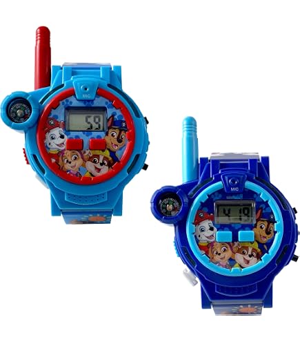 LEXIBOOK Walkie-Talkies De Paw Patrol – Set De 2 Unidades Con Pinza Para Cinturón, Alcance Hasta 120m, Pilas Incluidas, Ideal Para Juegos De Exploración Infantil A Partir De 3 Años