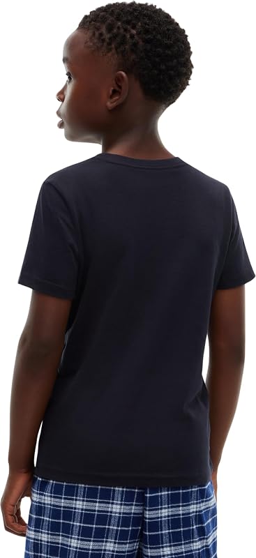 Pacote de 2 T-shirts para crianças: decote redondo, azul (céu do deserto/branco), 14-16 anos — foto 3 de 6