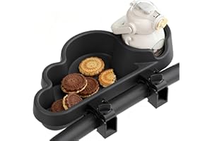 Li & Zhao Universal Stroller Snack Tray Attachment - Universal Snack for Cloud Cup Holder Stroller Tray Attachment Plastic Accessories for Baby,Toddler(Black)