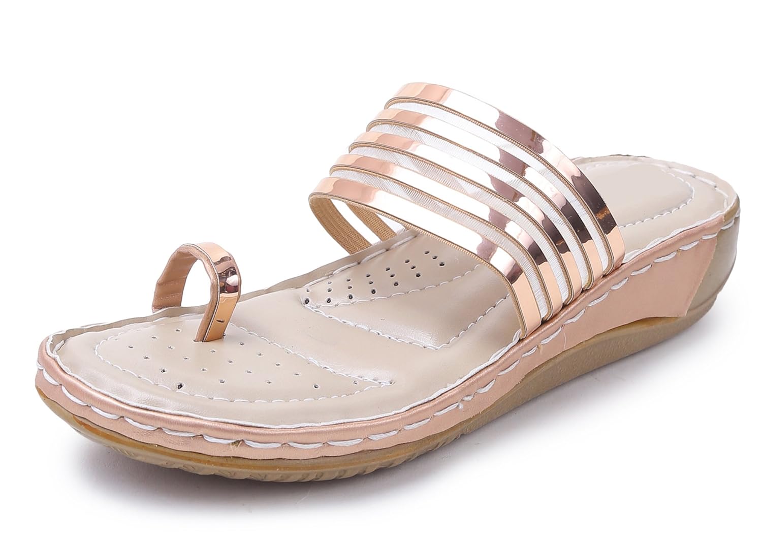 trase stripe dr - plus beige/black ortho slippers women (comfortable doctor sole)