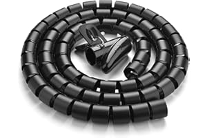 RELIANCER 10FT Cable Management Sleeve EZ Cord Bundler 1" Diameter w/Zip Clip Zipper Wire Wrap Cord Organizer Cable Tube Hider Flexible & Expandable Home & Office Wire Concealer for PC TV Computer Cinema