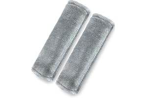 BELINOUS Faux Sheepskin Seat Belt Cover, Soft & Comfortable Seat Belt Shoulder Pad, Thick Car Seat Belt Cushion, Seat Belt Neck Protector for Kids Adults 2 Pack (Light Gray)