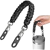 Gearproz HydroCord 3.0 S, Replacement Handle and Clips for Stanley Tumbler, Fits Iceflow Flip Straw Tumblers & Wide Mouth Water Bottles with Screw on Handles, Shoulder Strap (Black)
