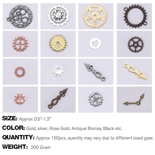 Aazon.co: Hicarer 300 Gra Antique Steapunk Gear, DIY Assorted Ix