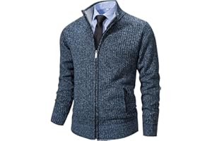 Msmsse Men's Cardigan Sweaters Full Zip Knitted Sweater for Men
