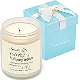 Funny Mahjong Gifts for Women Unique, Mahjong Party Supplies for Chrismas Birthday Gifts, Mah Jongg Accessories Gift for Mahjongg Players & Lovers, Firends, Hostess, Lavender Scented Candle