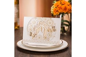 20pcs/pack 3D Butterfly Bride Groom Wedding Invitation Cards kit Flower Hollow Out 250gsm Shiny Pearl Paper Card Holders (Whi