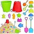 Holady 17 Pcs Beach Toy Set for Kids - Includes Bucket, Molds, Shovel, Rake, Sifter & Castle Toys - Sand Bucket and Shovel for Boys and Girls