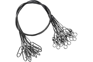 QISHUO Stainless Steel Fishing Leaders Strength Rigs Saltwater Fishing Leader Heavy Snap Lure Wire Leaders Line Black Nickel