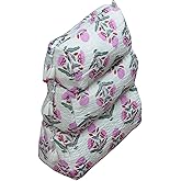 INDACORIFY Quilted Make up Cosmetic Bag Hand Block Print Waterproof Toiletry Bags Storage Bag in Cotton Fabric 3 Pieces Make up Pouch Set