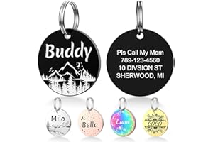 YEHANTI Dog Tags Personalized for Pets with Name Pattern Art Design - Engraved with Laser - Stainless Steel Cats Dogs ID Tags