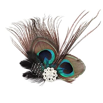 Amazon Com Ahoney Peacock Feather Hair Clip Wedding Headwear