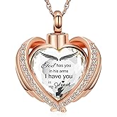 shajwo Cremation Heart Urn Necklace Ashes Jewelry for Women Men Keepsake Pendant Memorial Locket Ash Holder