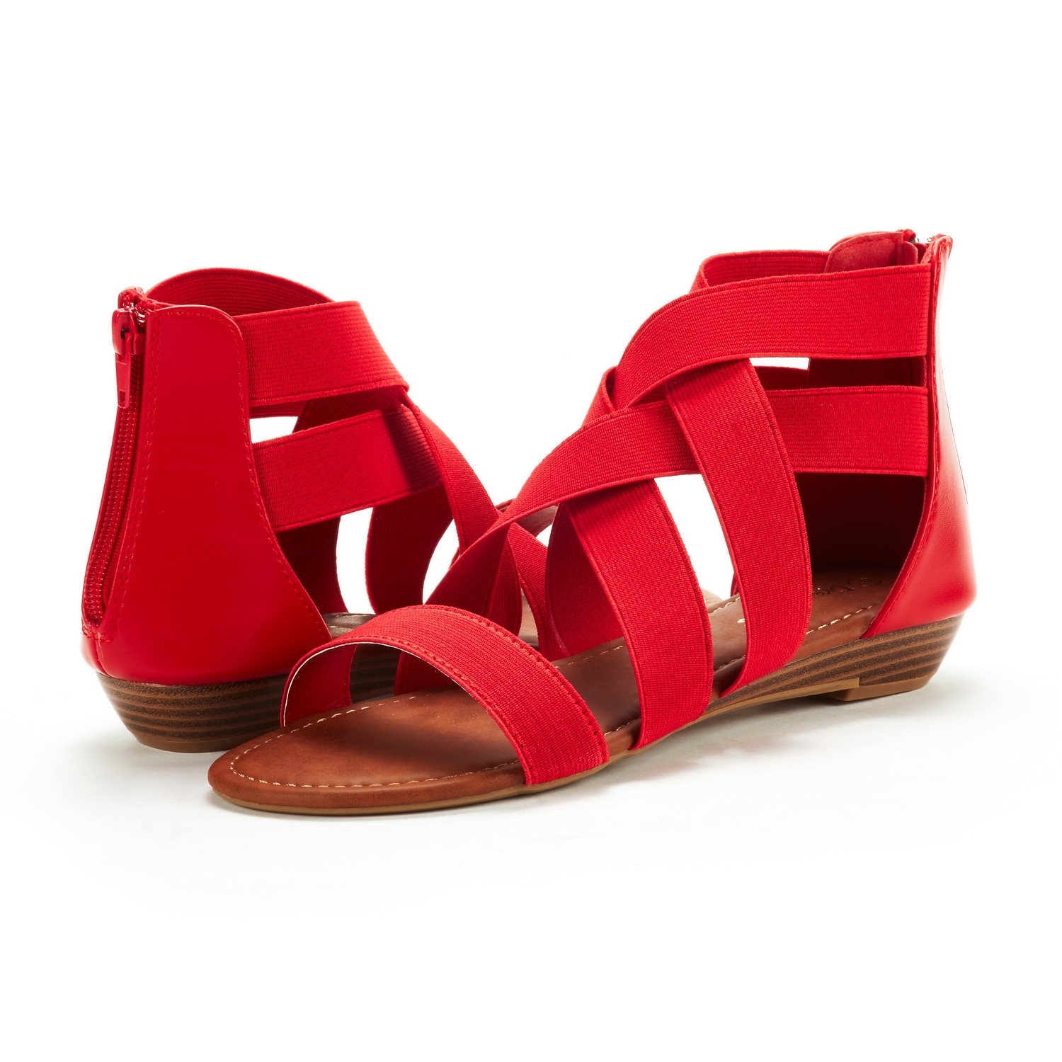 DREAM PAIRS Women's Elastic Ankle Strap Low Wedges Sandals - Image 3