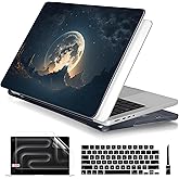 Batianda for New MacBook Pro 14 inch Case 2025 M5 2024 2023 2021 with M4 M3 M2 M1 Pro/Max Chip,Creative Series Designed Clear Hard Shell with Keyboard Cover & Screen Protector, Moon in Sky