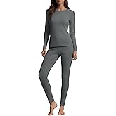 Sweetyweee Women's 2 Piece Waffle Matching Lounge Sets, Long Sleeve Outfits Crew Neck Tops and High Waisted Pants Thermal Set